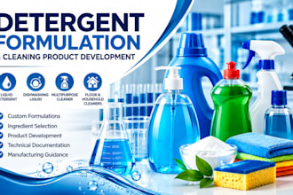 develop detergent formulation and cleaning product recipes