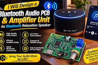 design a bluetooth audio pcb and amplifier unit for bluetooth relaxation speaker