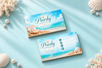 pearly jewelry business card design, professional business cards and 3d mockups