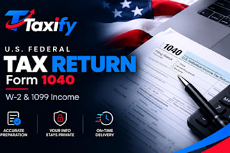 prepare your us federal tax return form 1040 form 5472 w2 and 1099 income