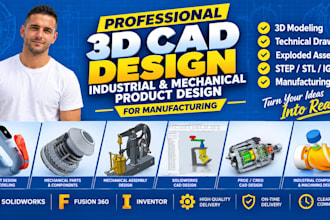 3d industrial cad product design mechanical design cad model for manufacturing