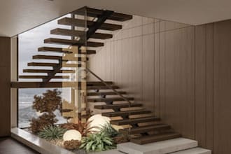 create luxury staircase interior design and 3d rendering interior visualization