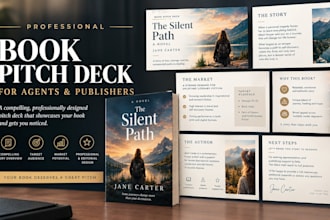 design a professional book pitch deck for agents and publishers