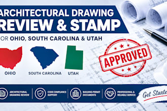 review and stamp architectural drawings for ohio, south carolina, utah