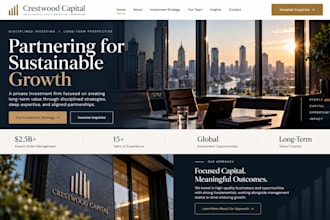 build squarespace hedge fund website investment firm private capital website
