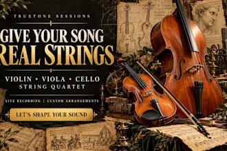 play live strings violin viola cello and quartet to your songs
