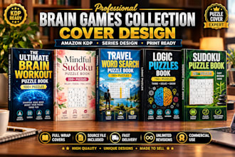 design activity book, crossword, word search puzzle, paper back for KDP