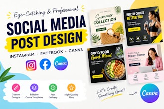 design social media post instagram posts youtube facebook posts canva templates