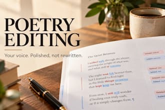 edit and proofread poetry collections and poems while preserving your voice