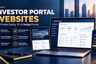build an investor portal website for private equity, vc, or hedge funds