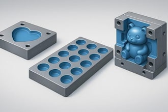 design a 3d silicone mold, cstom mold and mold model for manufacturing