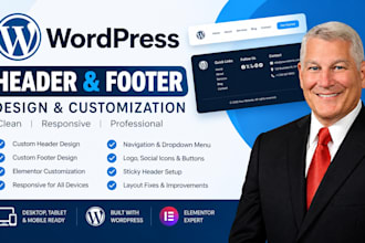 design or customize wordpress header and footer
