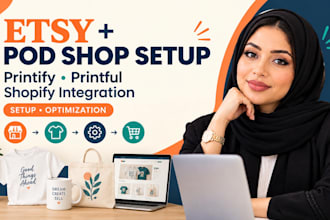 setup and optimize etsy shop printify printful pod products shopify integration
