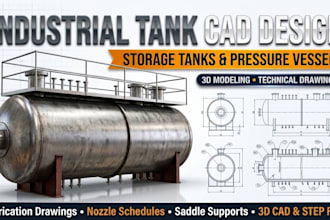 do custom industrial cad liquid storage tank design, pressure vessel tank design
