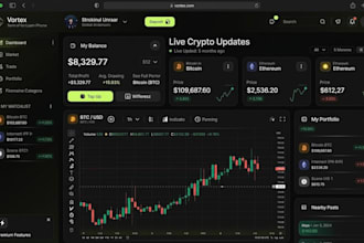 build a modern cryptocurrency trading  website and dashboard