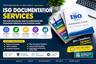 create iso 9001, 14001, 45001, 27001 and gmp documentation