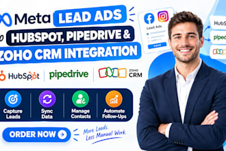 setup meta lead ads to pipedrive, hubspot, monday crm, zoho crm integration