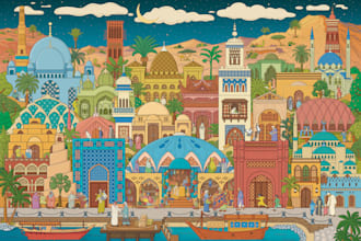 create detailed puzzle illustration for piece jigsaw puzzles