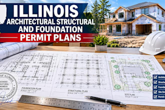 draw illinois architectural structural foundation and site permit plans