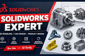 do 3d modeling and 3d product design in solidworks