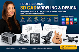 design 3d cad model dxf dwg files for cnc laser plasma router and guitar frame