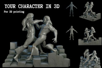 create a custom 3d character model for 3d printing