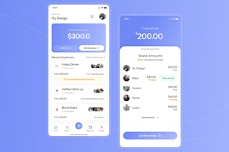develop an expense splitting app with shared bills and payment tracking