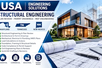 usa structural engineering review permit plan mep engineer stamp maryland tn nm