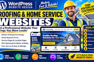 design a roofing contractor or home service wordpress website