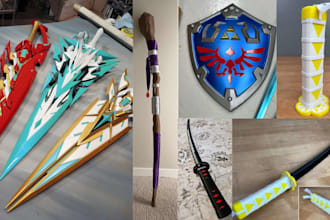 custom pepakura cosplay props 3d weapon creation accessories model for anime con