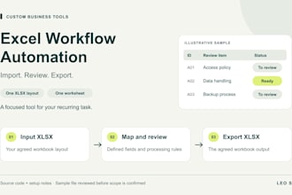 build a custom xlsx workflow for review or data processing