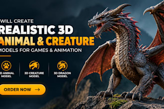 realistic 3d animal model 3d creature model 3d dragon model animal rig 3d model