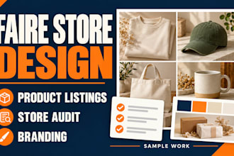faire storefront design faire products listing  faire store audit faire branding