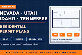 draw nevada utah idaho tennessee residential, commercial adu permit plans
