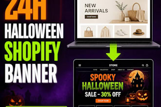 create a spooky halloween shopify banner in 24 hours