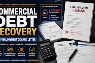 draft a commercial debt recovery and final payment demand letter