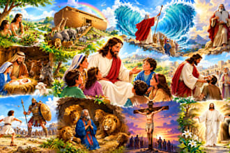 create bible illustrations and christian book illustrations