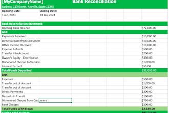 do bank reconciliation and bookkeeping in excel