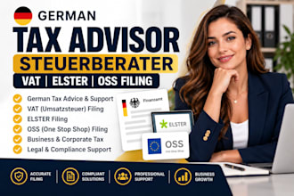do german tax advisor, steuerberater, legal expert, vat, elster and oss filing