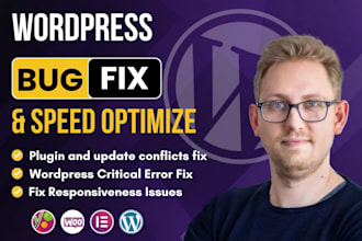 fix wordpress issues, bug fix, optimize wordpress speed and elementor bug fix