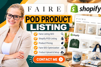 do faire shopify pod product listing faire listing SEO faire pricing faire 24hrs