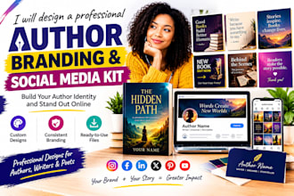 design a professional author branding and social media kit