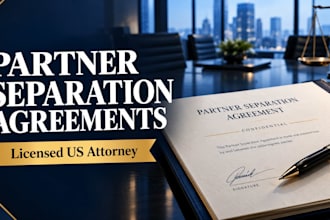 draft a bespoke business partner separation agreement as a US attorney