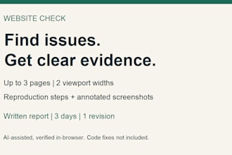 test your website and report reproducible functionality and layout bugs