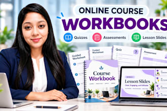 create course workbooks, quizzes, and lesson slides