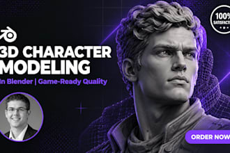 create 3d character modeling character sculpt game ready 3d blender expert