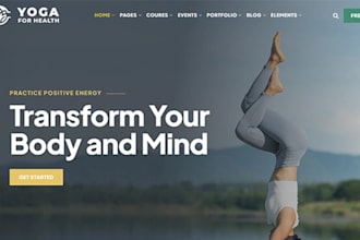 design yoga studio website, fitness website, meditation website