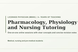tutor you in pharmacology, physiology and nursing
