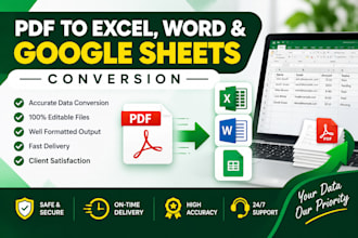 convert PDF to excel, word and google sheets