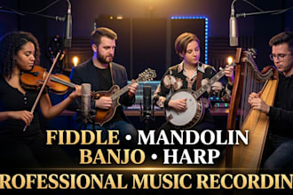 record live fiddle mandolin banjo harp for your song